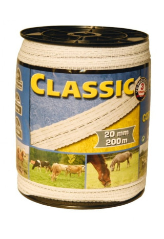 Taśma ogrodzeniowa CORRAL Classic 200m/20mm white