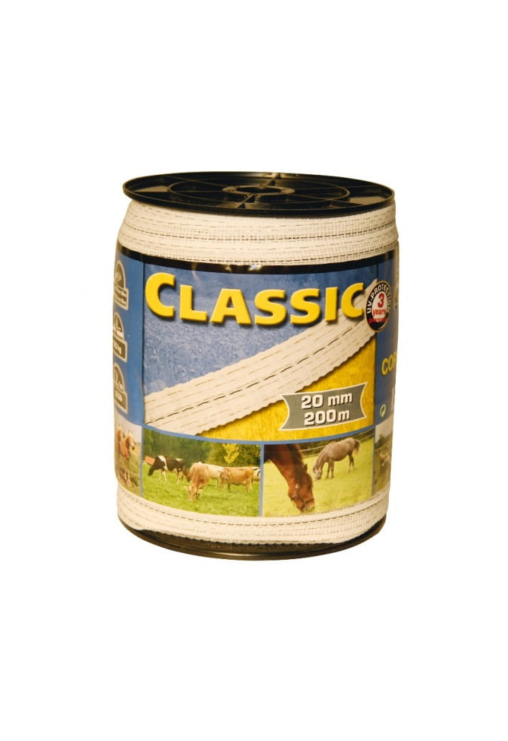 Taśma ogrodzeniowa CORRAL Classic 200m/20mm white
