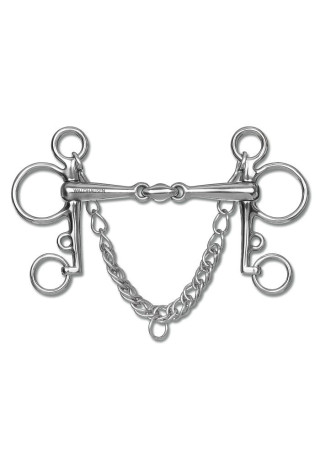 Wędzidło pelham WALDHAUSEN 2*łamane SS pełne