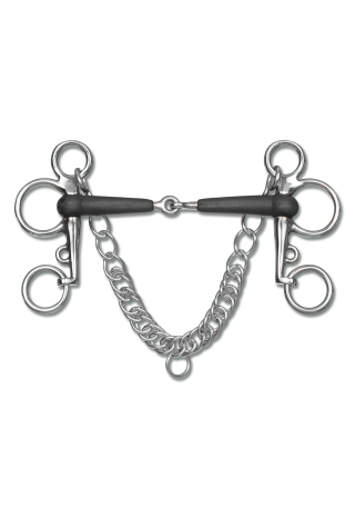 Wędzidło pelham WALDHAUSEN 1*łamane gumowe