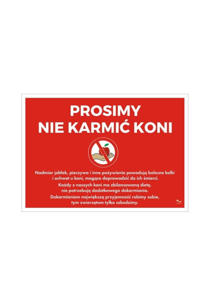 Tabliczka DO STAJNI wzór17 Prosimy nie dokarmiać k