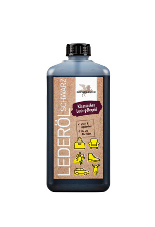 Olej do skór B&E LederolSchwarz czarny 1000ml
