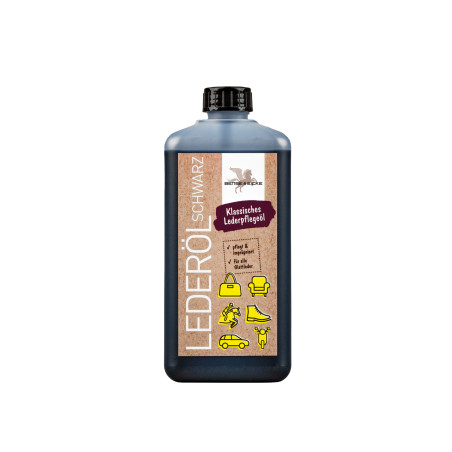 Olej do skór B&E LederolSchwarz czarny 1000ml