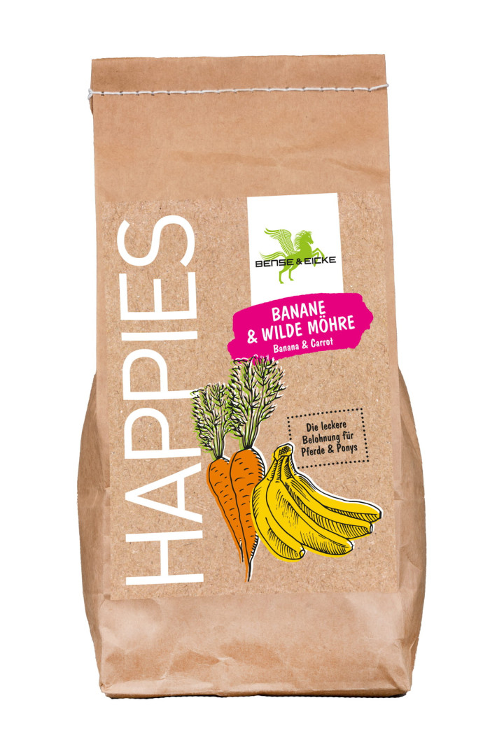 Przysmak dla koni B&E Happies banan&marchew 1kg
