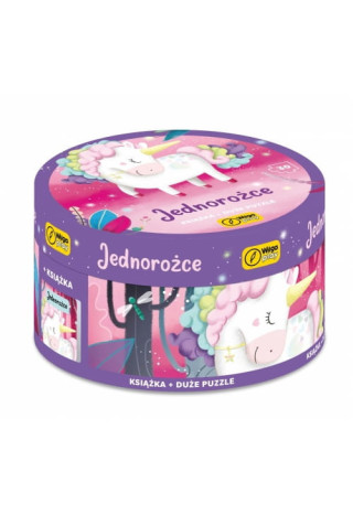 Puzzle WILGA Jednorożce + Książeczka Pudełko 30el.