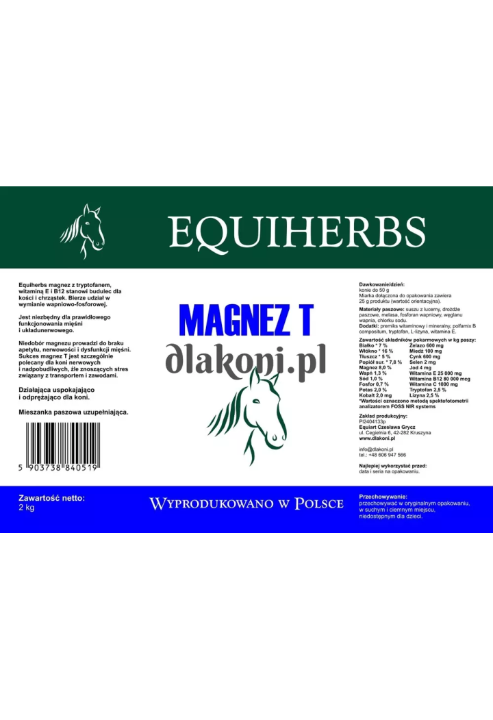 Magnez T EQUIHERBS 2000g
