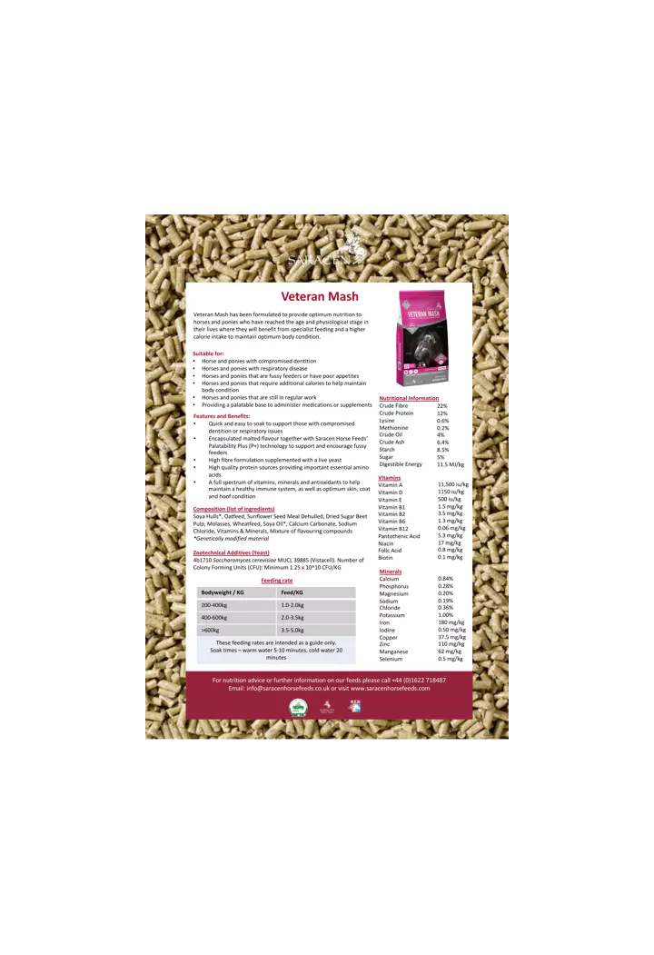 Mesz dla starszych koni SARACEN VeteranMash 20kg