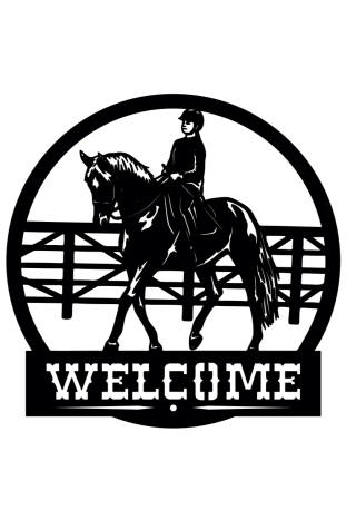 Ozdoba ścienna DECORMETAL Welcome 30cm