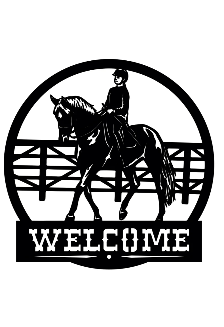 Ozdoba ścienna DECORMETAL Welcome 30cm