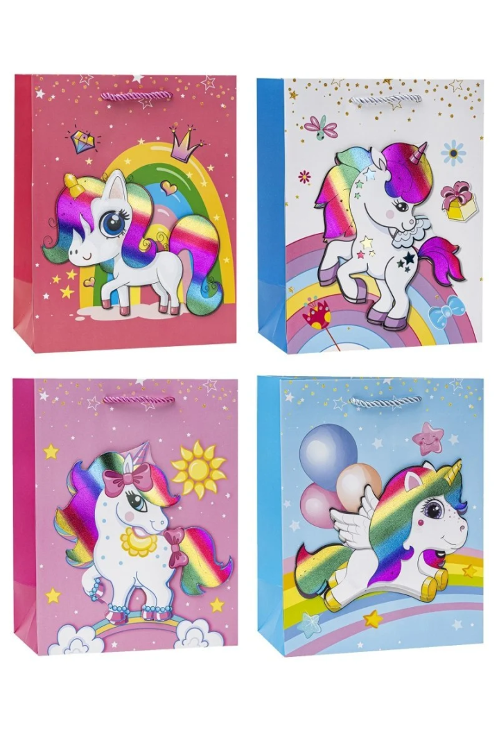 Torebka prezentowa ROZETTE RainbUnicorn 260x320mix