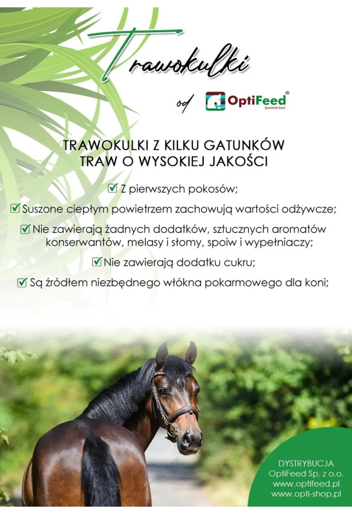 Trawokulki OPTI-FEED z suszu łąkowego 15kg | Sklep jeździecki Horse-Trade.pl