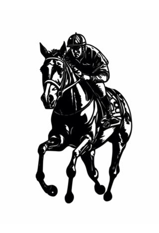Ozdoba ścienna DECORMETAL Racing horse 30cm