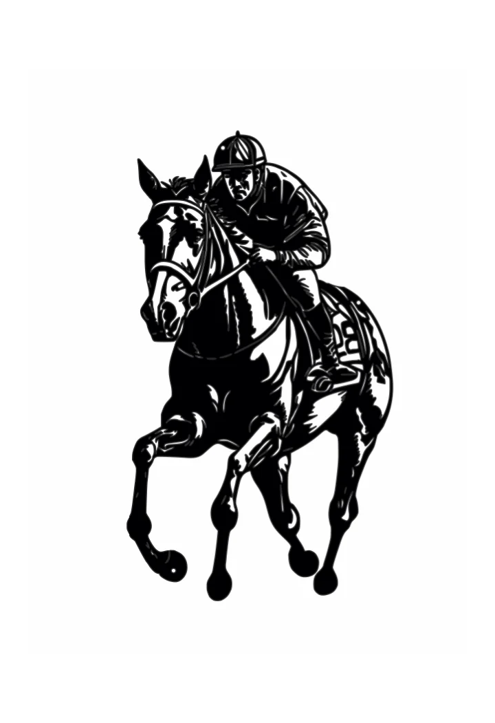 Ozdoba ścienna DECORMETAL Racing horse 30cm