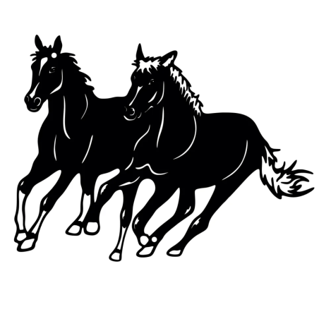 Ozdoba ścienna DECORMETAL Running Horses 30cm