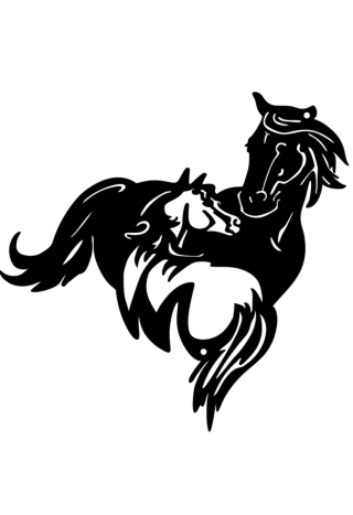 Ozdoba ścienna DECORMETAL Horse with baby 30cm