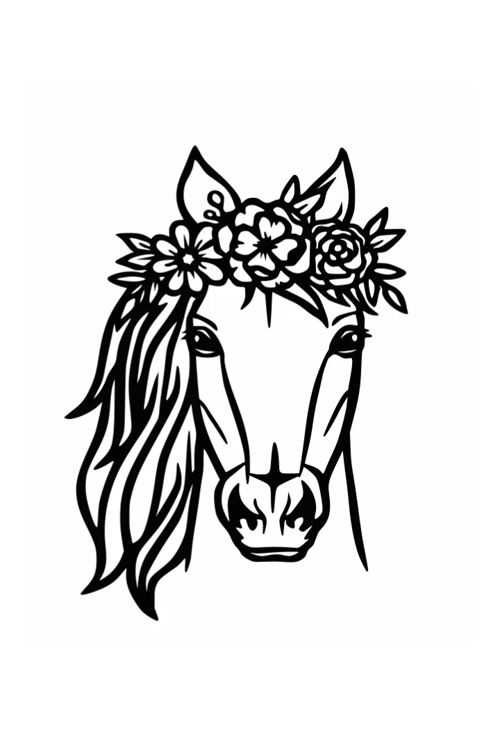 Ozdoba ścienna DECORMETAL Wreath on horsehead 30cm