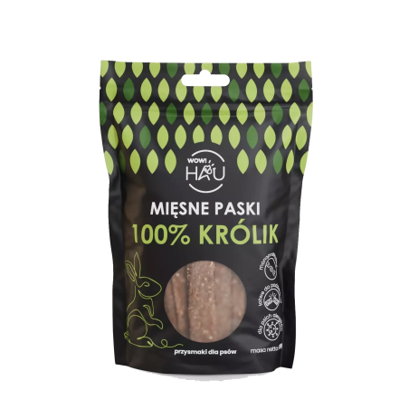 Smaczki dla psa WOW!PETS Paski Królik 120g
