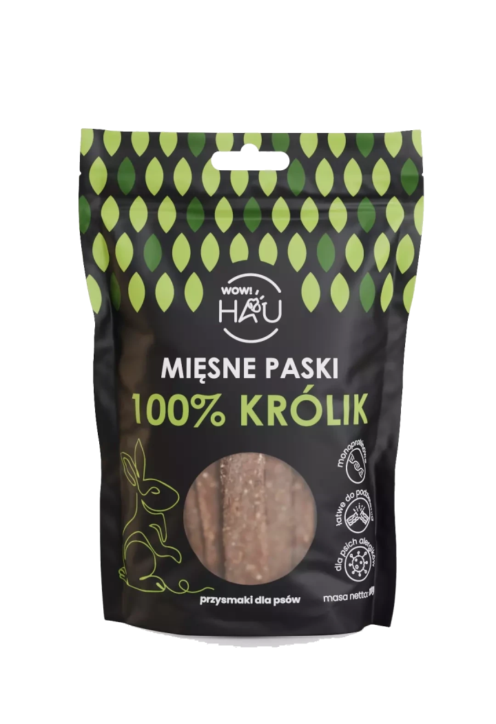 Smaczki dla psa WOW!PETS Paski Królik 120g