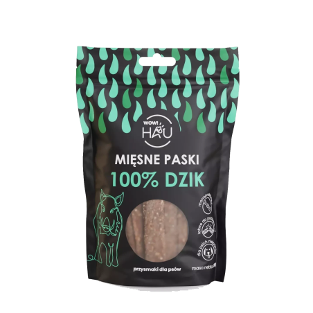 Smaczki dla psa WOW!PETS Paski Dzik 120g