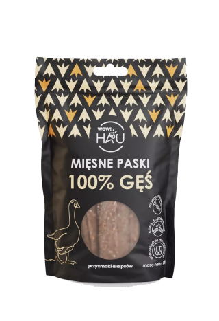Smaczki dla psa WOW!PETS Paski Gęś 120g