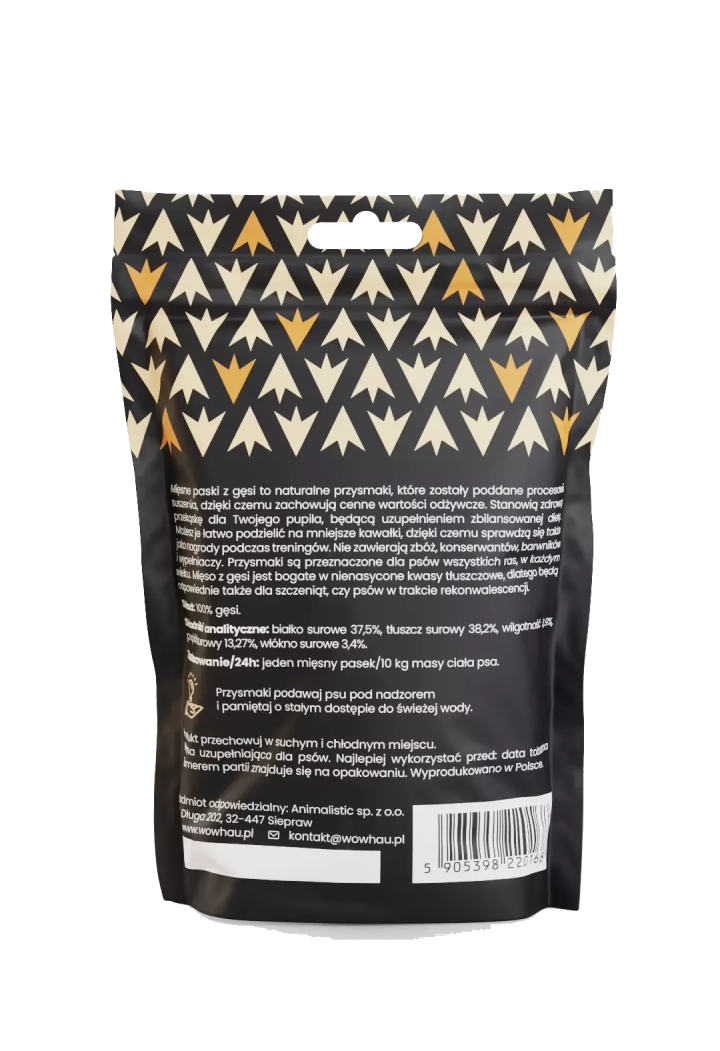 Smaczki dla psa WOW!PETS Paski Gęś 120g