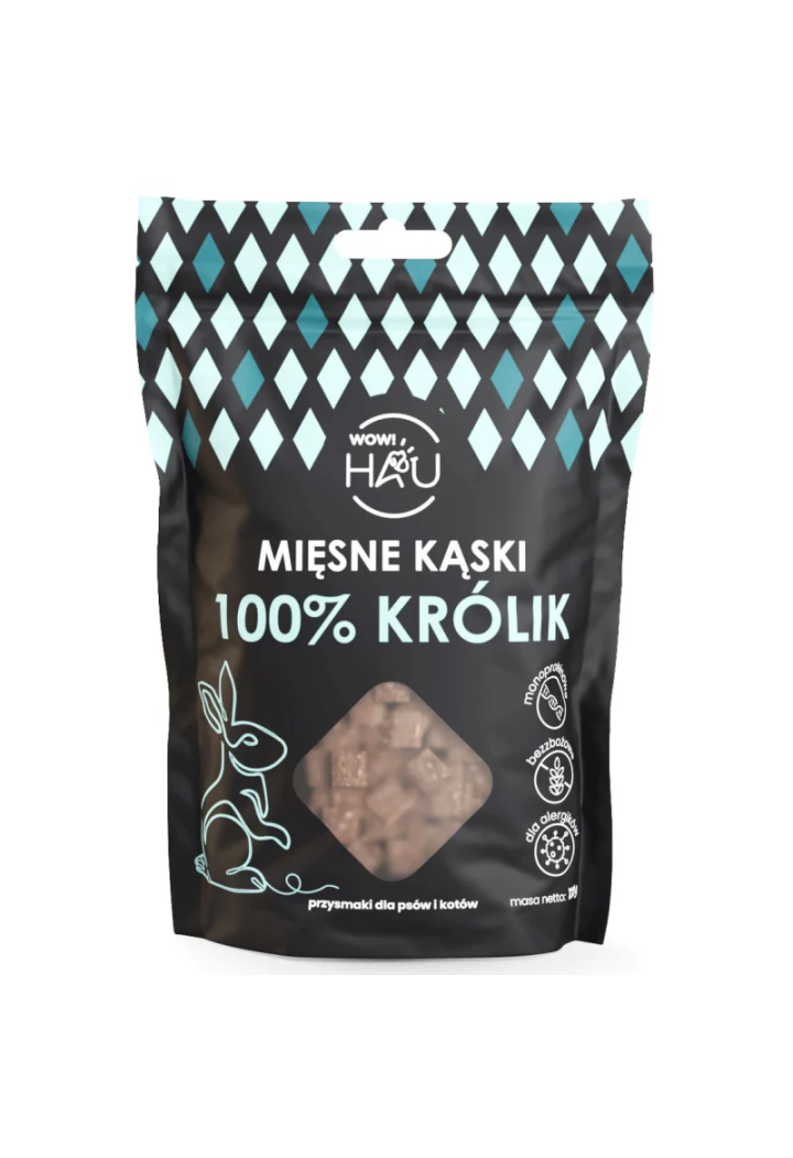 Smaczki dla psa WOW!PETS Kąski Królik 120g