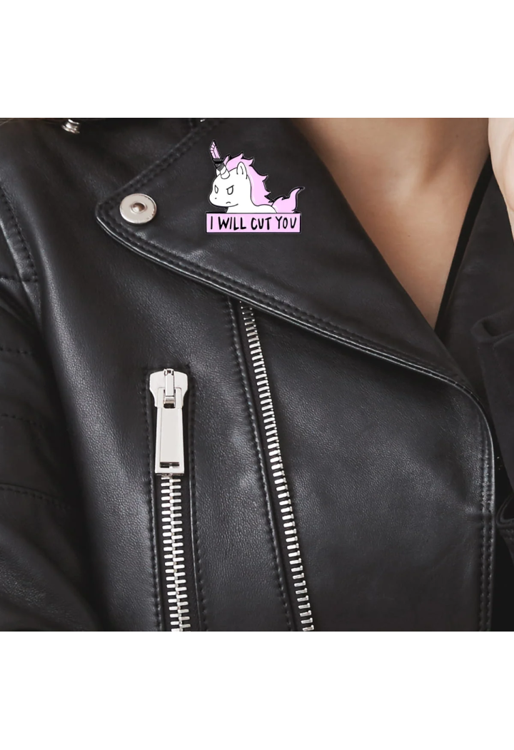 Przypinka PZP jednorożec "i will cut you"