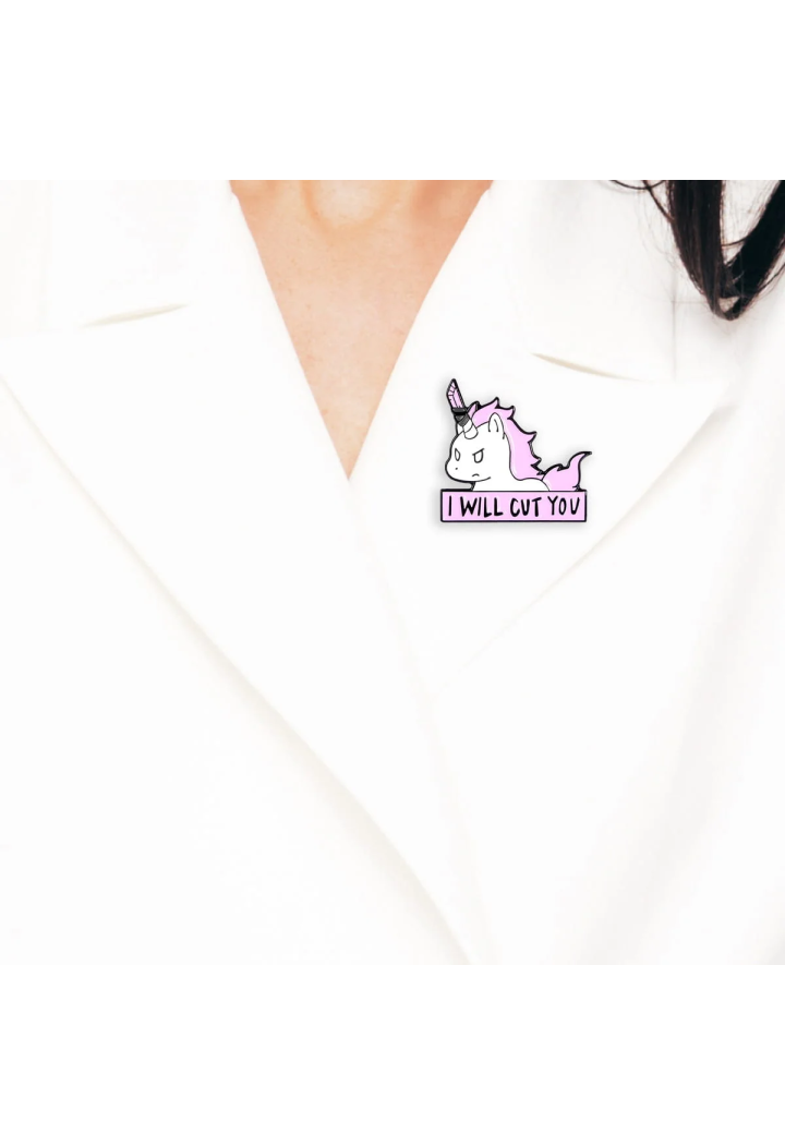 Przypinka PZP jednorożec "i will cut you"