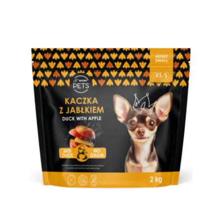 Sucha Karma WOW!PETS Kaczka/Jabłko PiesXSS 2kg
