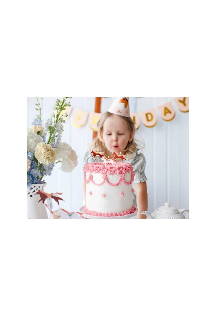 Pikery na tort PARTYDECO świeczki Konie 3szt
