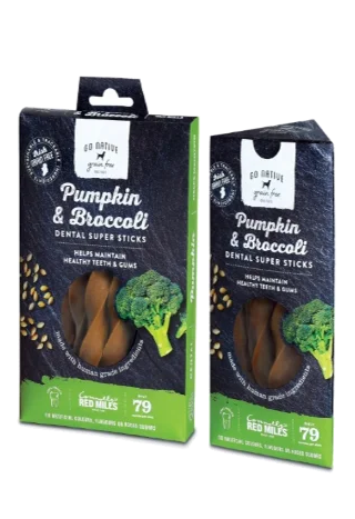Gryzaki dla psa GO NATIVE Dental pumpkin/broc 150g