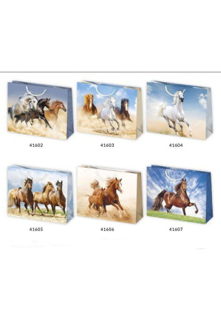 Torebka prezentowa POL-MAK Konie 30x23x10cm