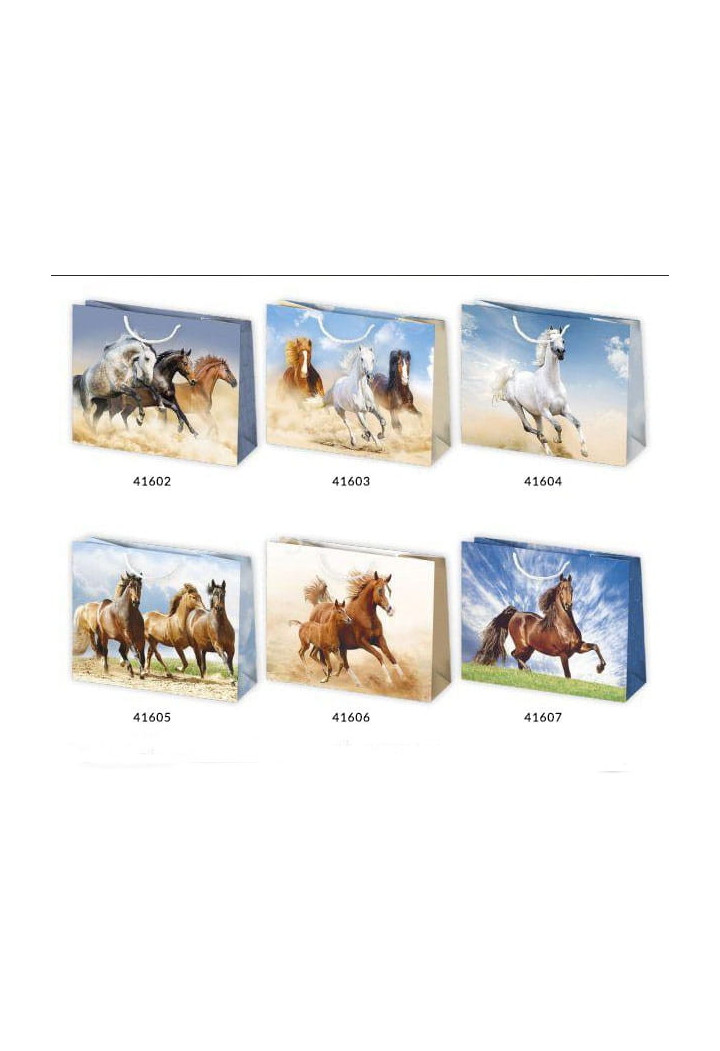 Torebka prezentowa POL-MAK Konie 30x23x10cm