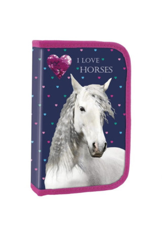 Piórnik DERFORM I Love Horses jednokomorowy