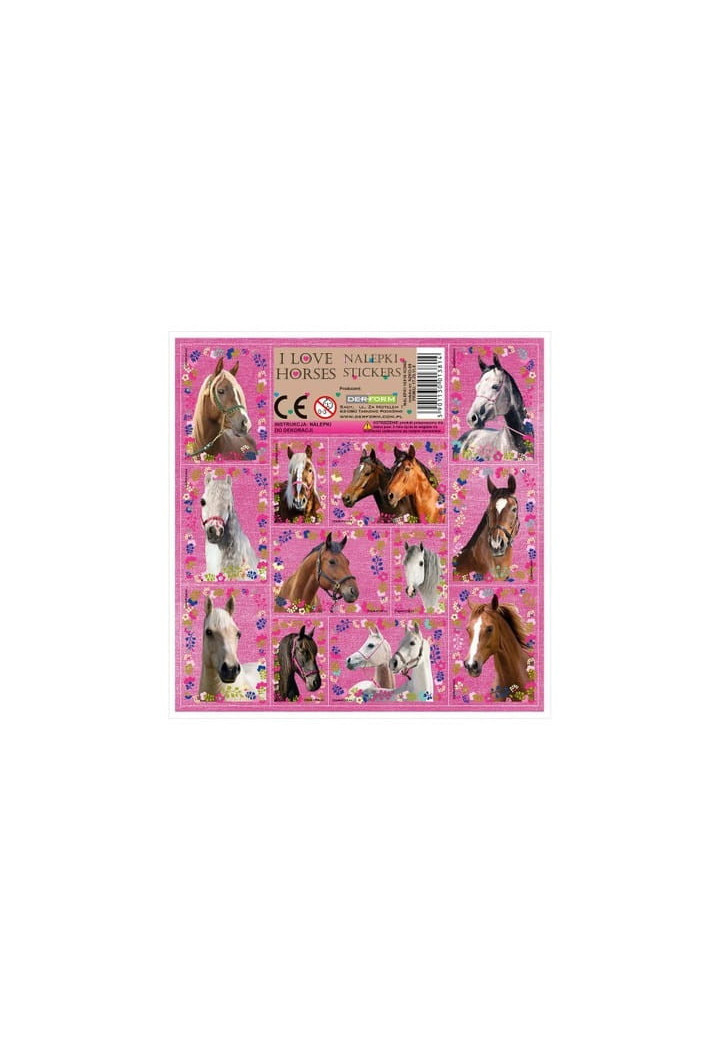 Naklejki DERFORM I Love Horses 16x16