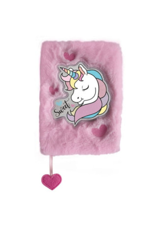 Pamiętnik DERFORM Sweet Unicorn pluszowy A5