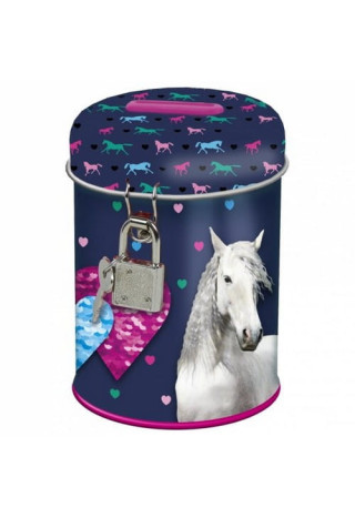 Skarbonka STARPAK I Love Horses 8x11 z kłódką