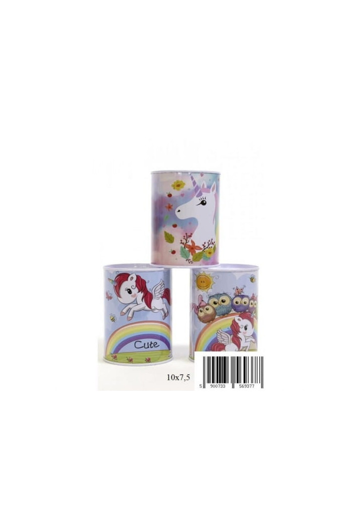 Skarbonka MIDEX Unicorn metalowa 7x10 mix