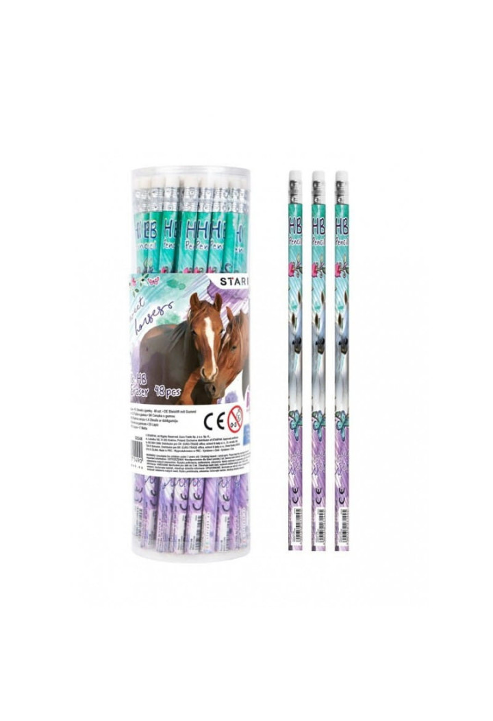 Ołówek z gumką STARPAK Sweet Horses HB