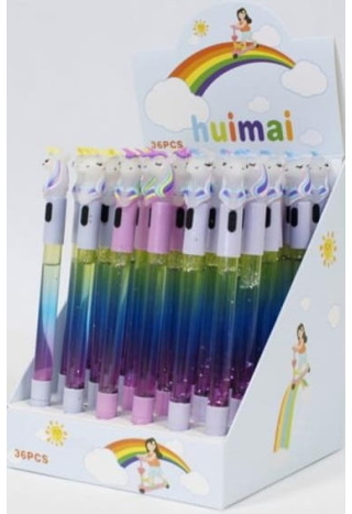 Długopis MIDEX Jednorożec świecący+brokat mix