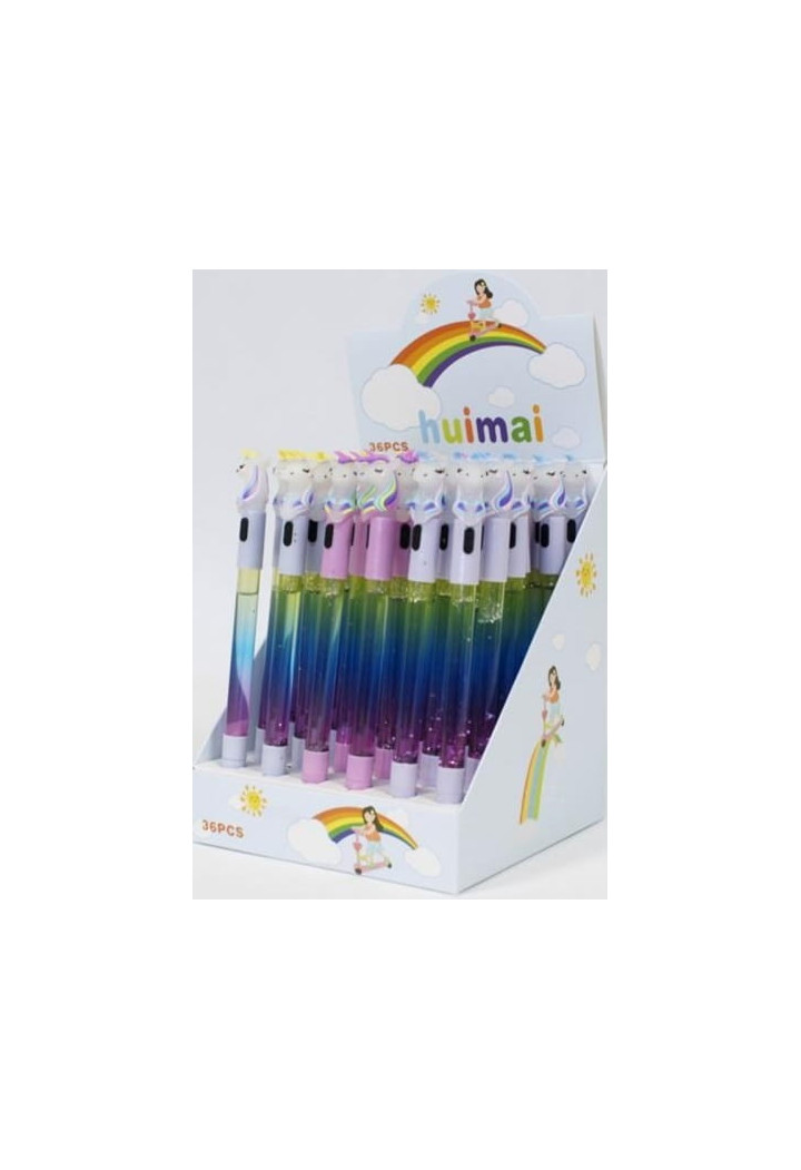 Długopis MIDEX Jednorożec świecący+brokat mix