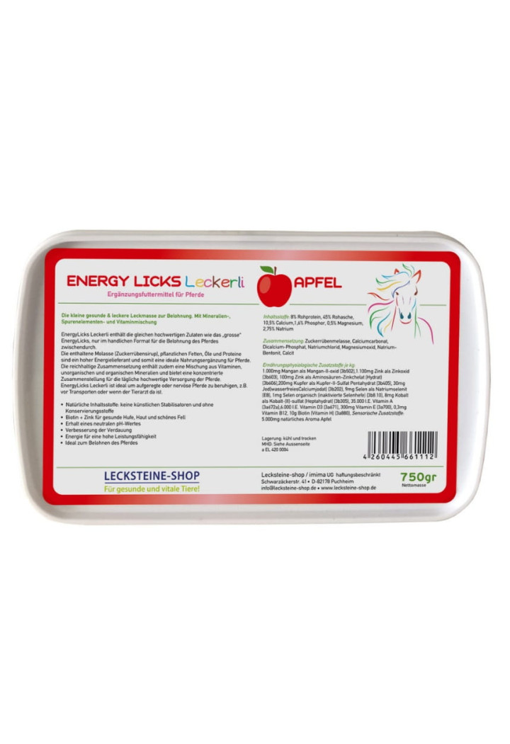 Lizawka melasowa ENERGY LICKS Jabłkowa 750g