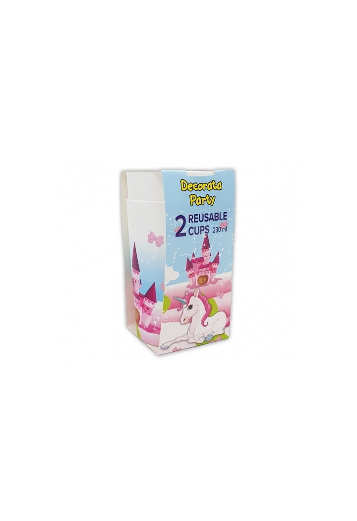 Kubek plastikowy PROCOS Unicorn 230ml 2szt