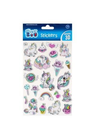 Naklejki STICKERBOO 3D jednorożce 140x260mm