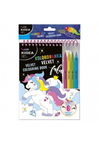 Malowanka KIDEA VelvetColouringBook + pisaki