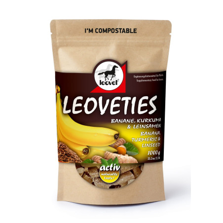 Przysmaki dla koni LEOVET banan, kurkuma i siemię 1 kg