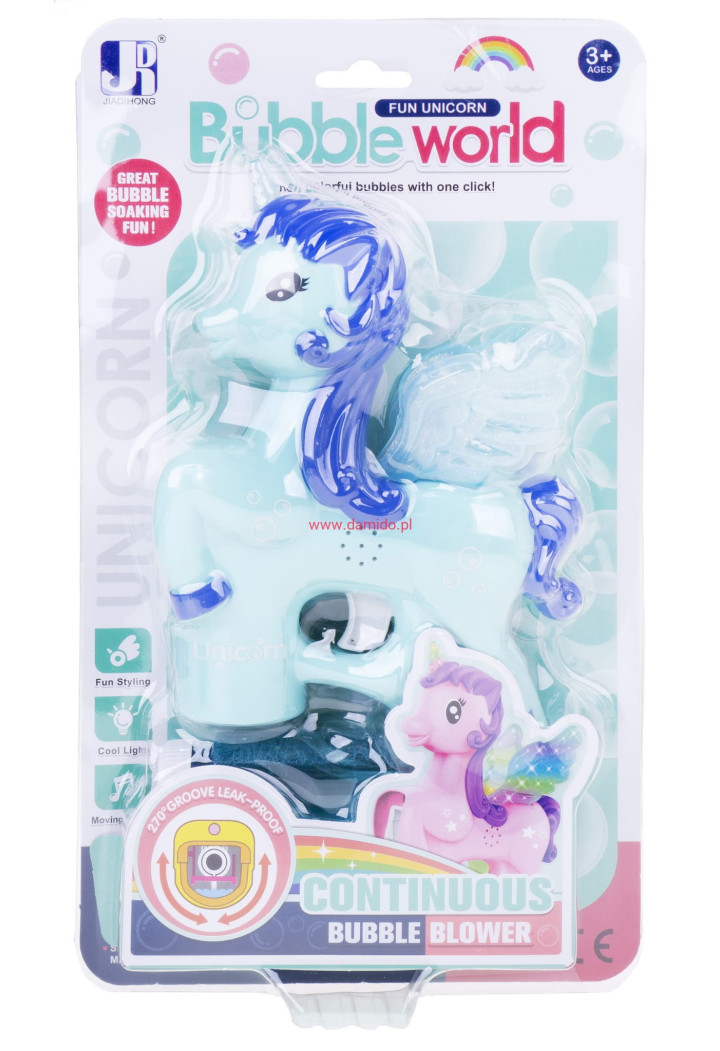 Pistolet Bańki Mydlane JIADIHONG Jednorożec