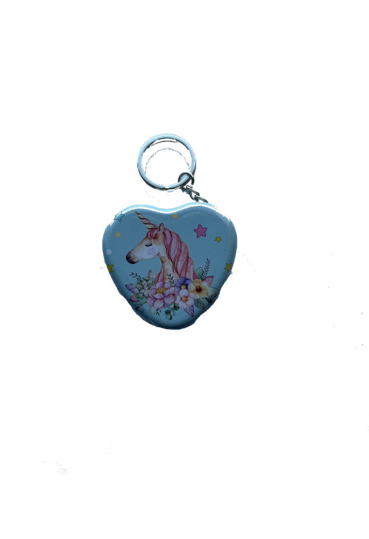 Brelok MIDEX Metalowe Serce Jednorożec mix