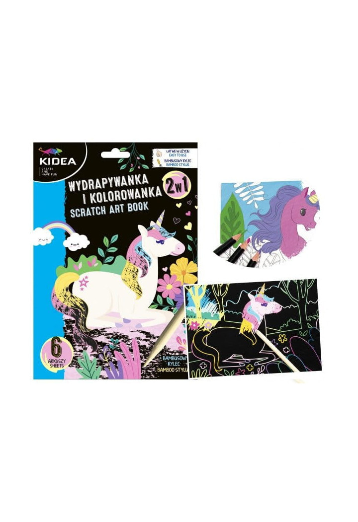 Wydrapywanka KIDEA Unicorn + malowanka