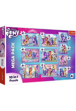 Puzzle TREFL 10w1 Lśniące Kucyki Pony